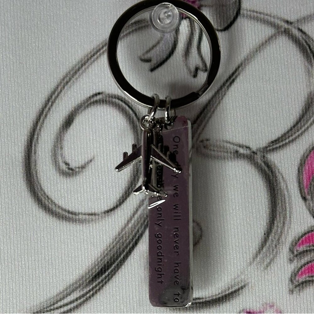 Long distance relationship Silver Keychain with Inspirational Quote lovers a far
